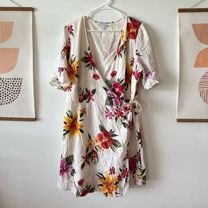 Tropical floral summer wrap dress from Old Navy size XL